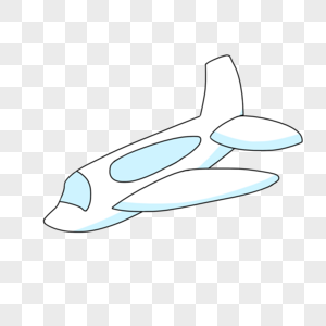 手绘卡通儿童节白色飞机模型图片