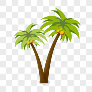 手绘热带植物椰子树图片