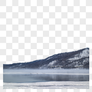 冬季像仙境一般的湖景图片