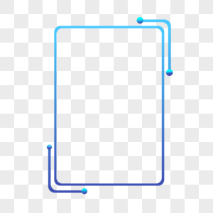 蓝色渐变科技感边框图片