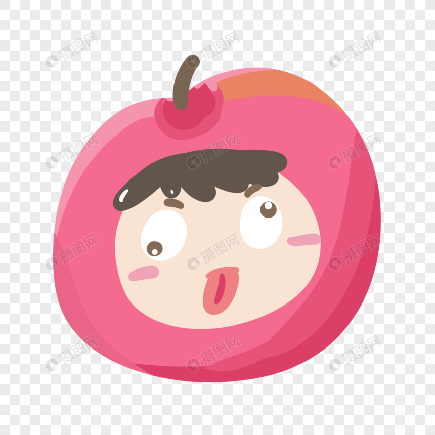 素材手绘创意表情卡通扮鬼脸表情大兵psd格元素信微水果包图片