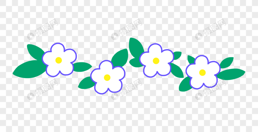 手绘/卡通元素 小白花花边手帐边框.