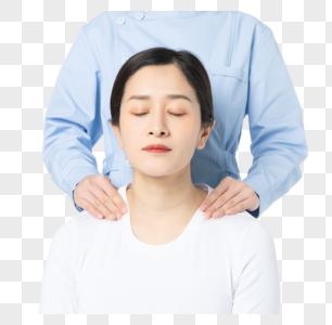 女性肩颈按摩图片
