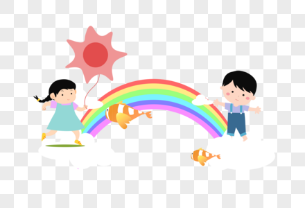 彩虹桥儿童节图片