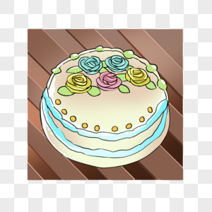 彩色花朵蛋糕图片