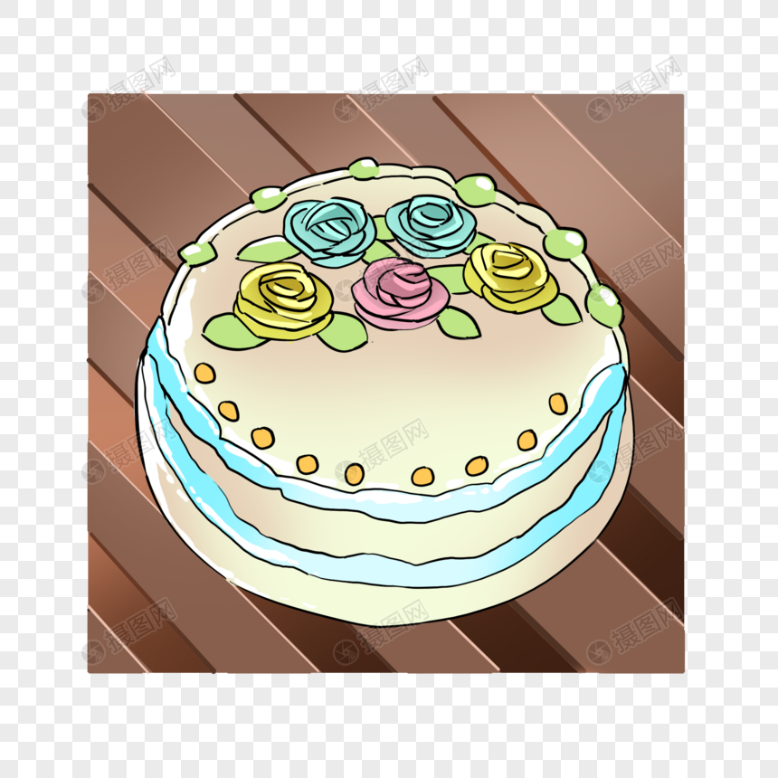 彩色花朵蛋糕图片