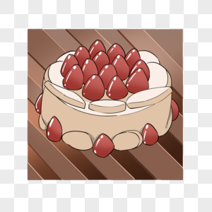 漂亮的草莓蛋糕图片
