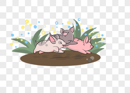 卡通简约可爱小猪动物图片