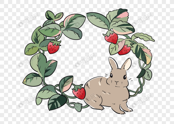 可爱动物卡通小兔子花环图片