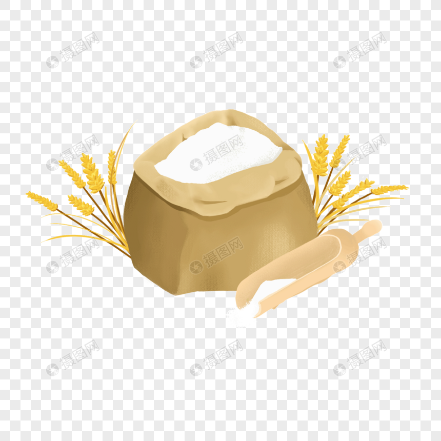 免抠元素 手绘/卡通元素 面粉.psd