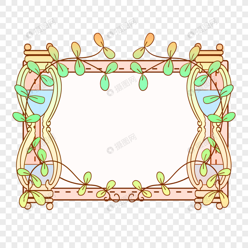 创意沙漏边框图片
