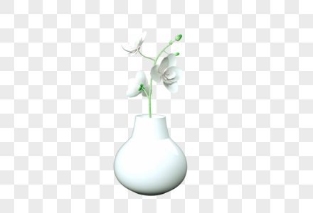 白色花朵白瓷花瓶高清图片