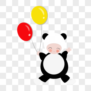 拿气球的熊猫宝宝高清图片