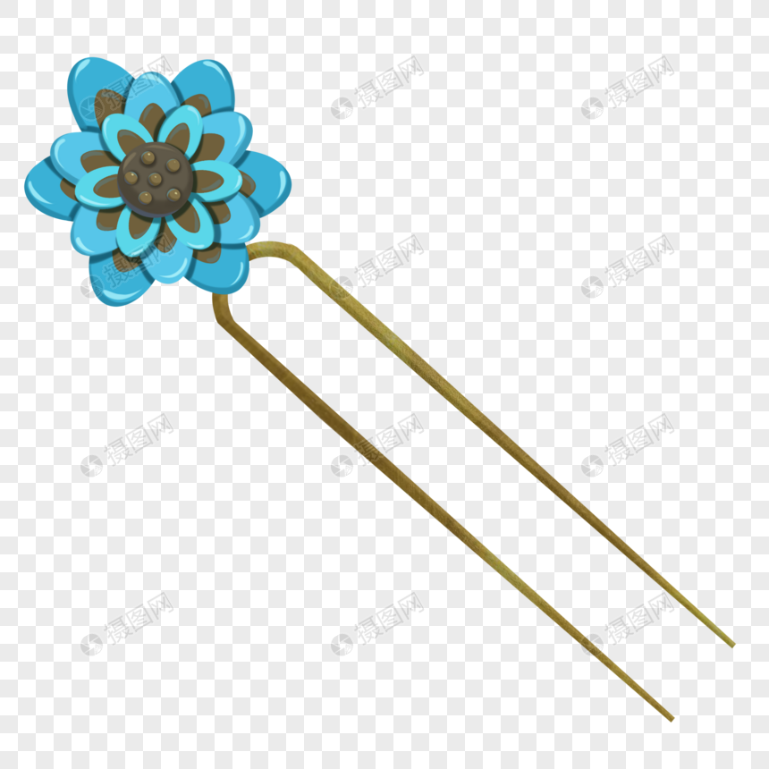 免抠元素 手绘/卡通元素 复古簪子.png 860_860