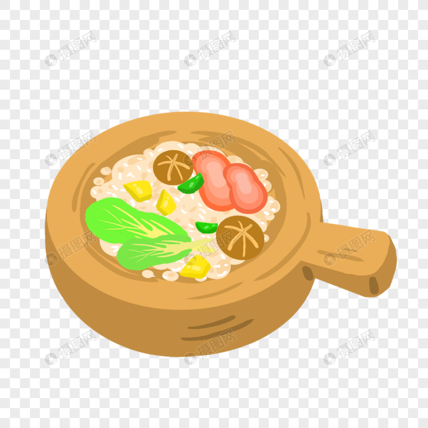 免抠元素 手绘/卡通元素 煲仔饭.