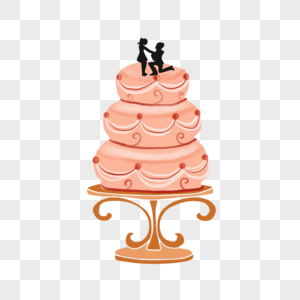 粉色可爱双层婚礼蛋糕图片