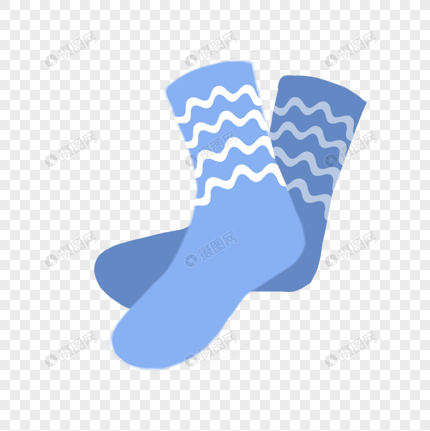 免抠元素 手绘/卡通元素 蓝袜子2.png