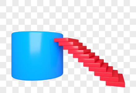 圆柱和红色阶梯图片