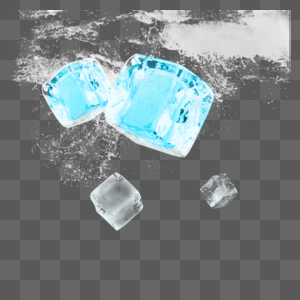 蓝色冰块元素图片