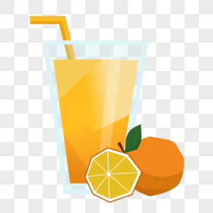 橙汁夏至小暑元素高清图片