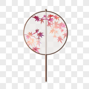 枫叶团扇图片