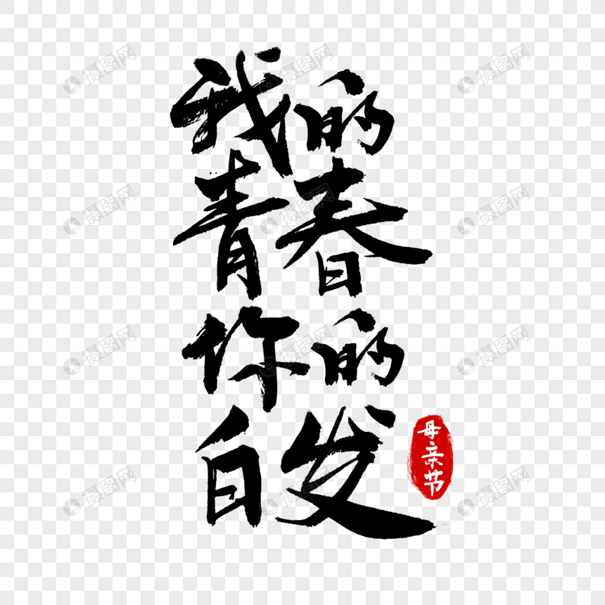 我的青春你的白发毛笔字