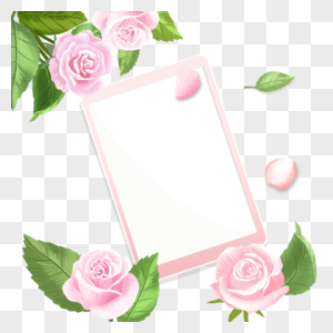 玫瑰相框手绘素材图片