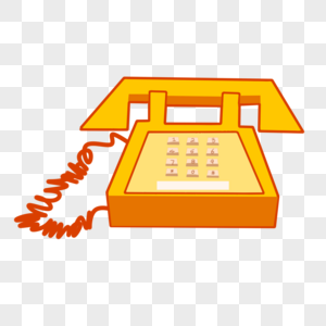 橙黄色老式电话图片