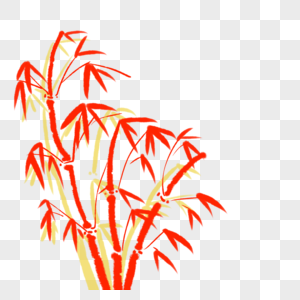 红色创意竹叶图片