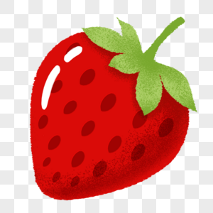 夏日手绘草莓水果高清图片