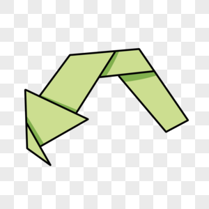 绿色折纸箭头图片