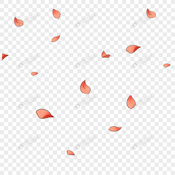 手绘红色花瓣图片