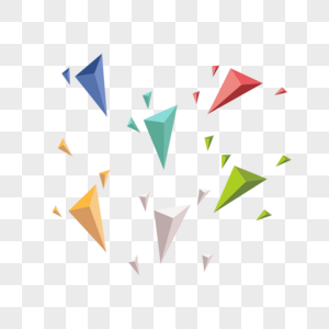 彩色三角几何体图片