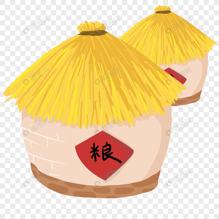 免抠元素 手绘/卡通元素 大丰收的粮仓.psd