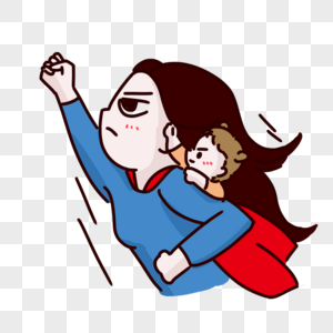 超人母亲奋斗表情高清图片
