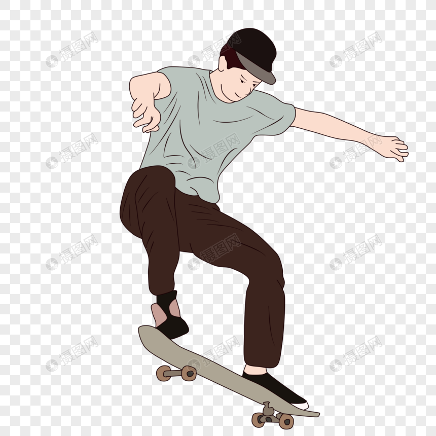 滑板男孩图片