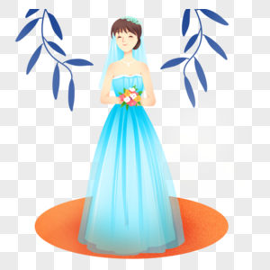 蓝衣新娘图片