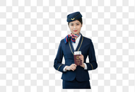 机场空姐手那护照图片
