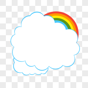 彩虹云朵边框图片