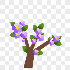 紫色花朵植物树图片