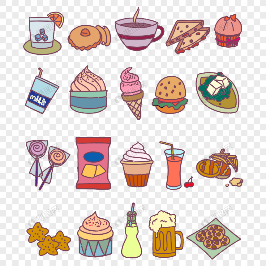 免抠元素 手绘/卡通元素 零食.png