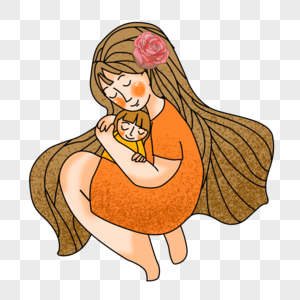小孩睡觉奥抱着孩子睡觉的母亲素材