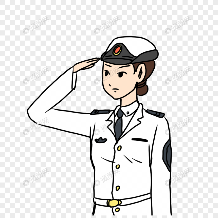 敬礼的海军女兵