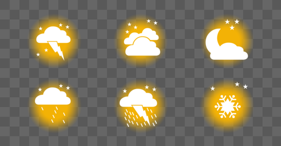 闪电素材卡通矢量天气图标素材