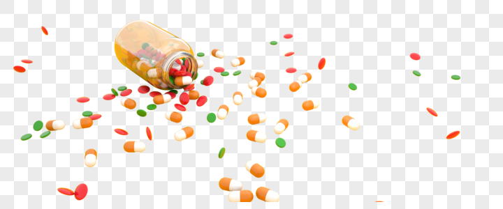 医疗健康瓶子中的药丸高清图片