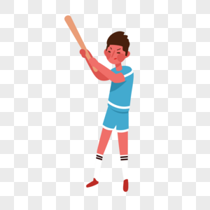 棒球男孩棒球手绘形象高清图片