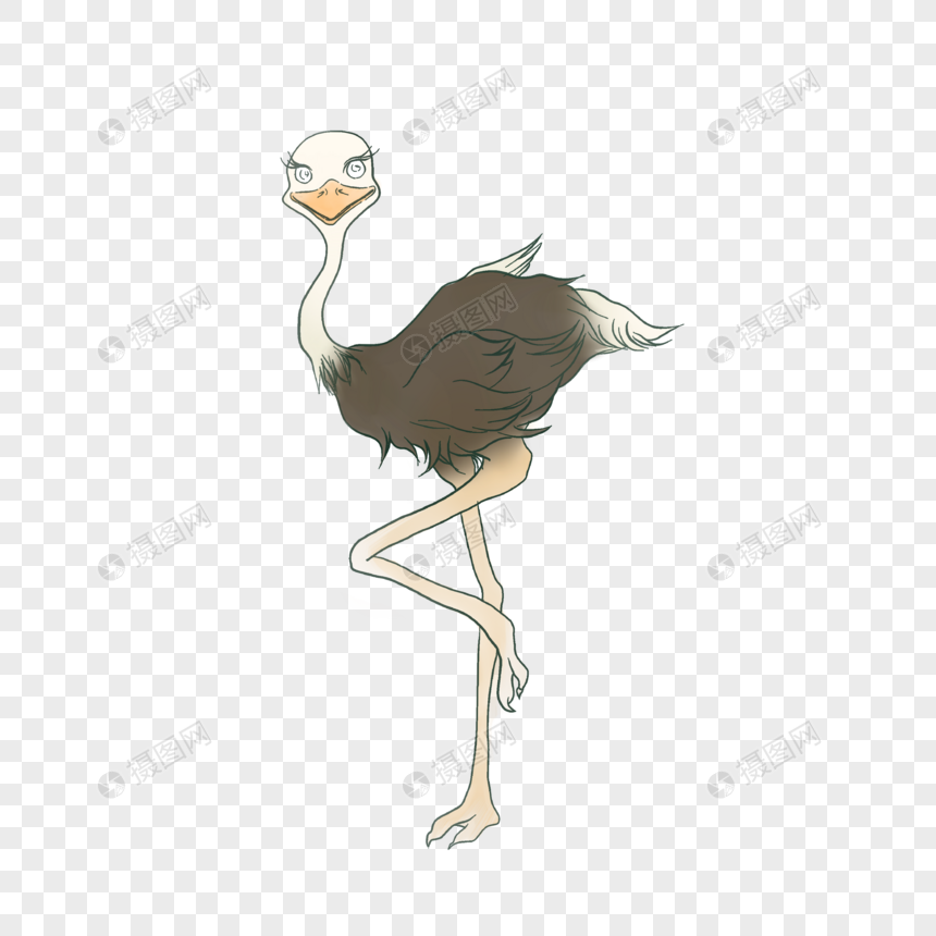 卡通鸵鸟