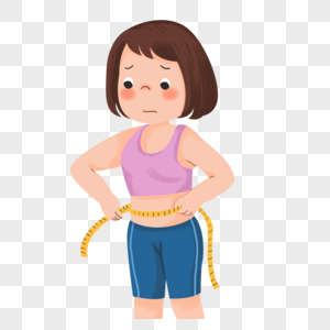 减肥期间在量腰围的女孩图片