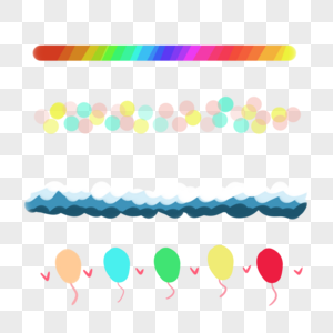 五彩斑斓气球斑点分割线高清图片
