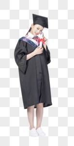 拿着毕业证书的毕业女学生图片